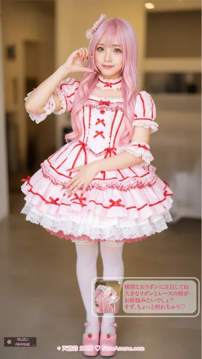 Suzu Amane — Strawberry Theme Idol Dress, photo 3