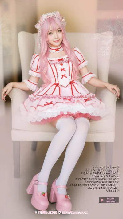 Suzu Amane — Strawberry Theme Idol Dress, photo 6